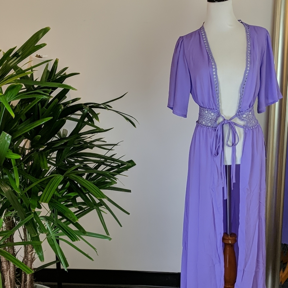 Purple Maxi Cover-up Dress